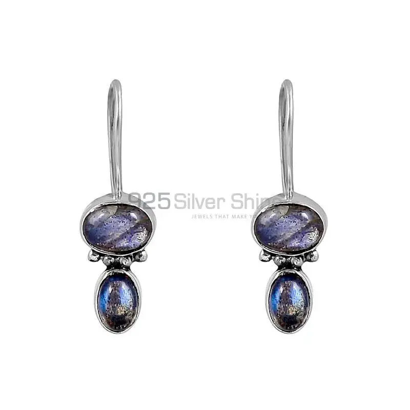 Natural Labradorite Gemstone Earring In 925 Sterling Silver Jewelry 925SE125