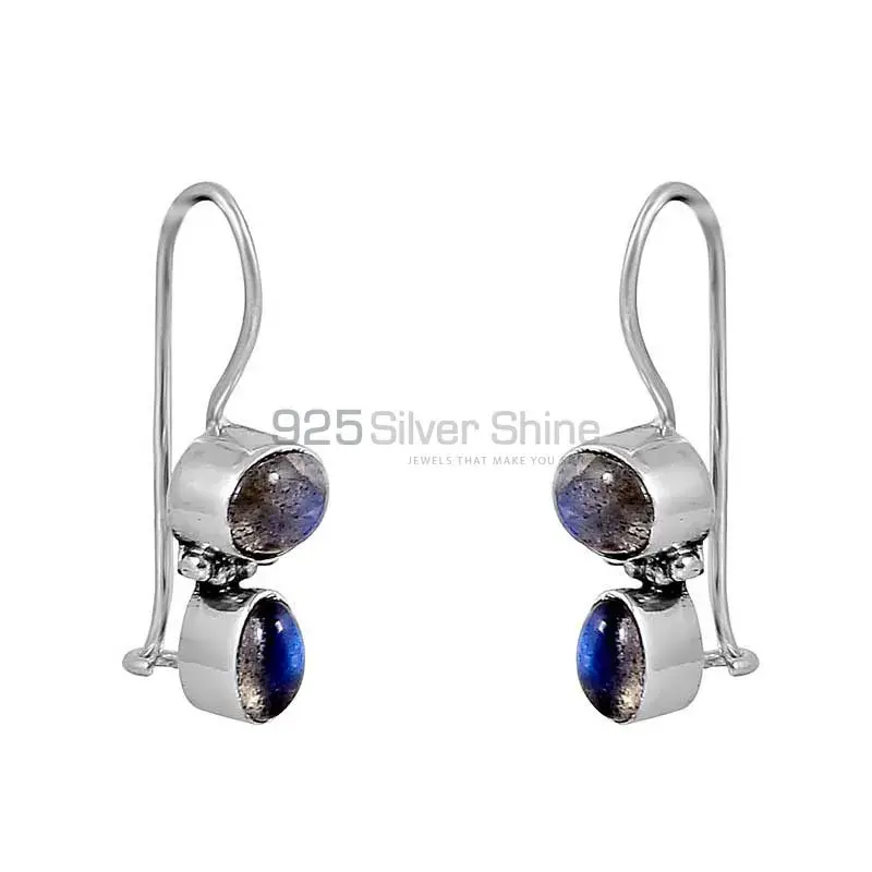 Natural Labradorite Gemstone Earring In 925 Sterling Silver Jewelry 925SE125_1