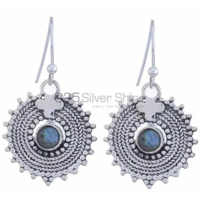 Natural Labradorite Gemstone Earrings Manufacturer In 925 Sterling Silver Jewelry 925SE1201