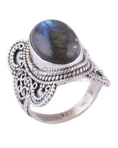 Natural Labradorite Gemstone Rings In 925 Sterling Silver 925SR3025