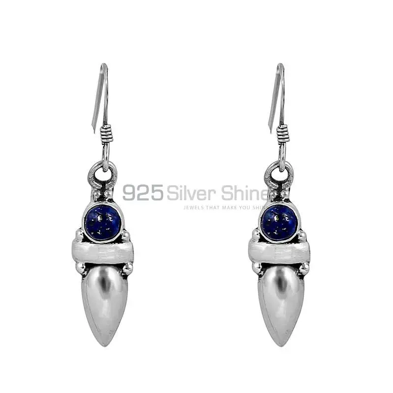 Natural Lapis Lazuli Cabochon Gemstone In 925 Sterling Silver Jewelry 925SE91