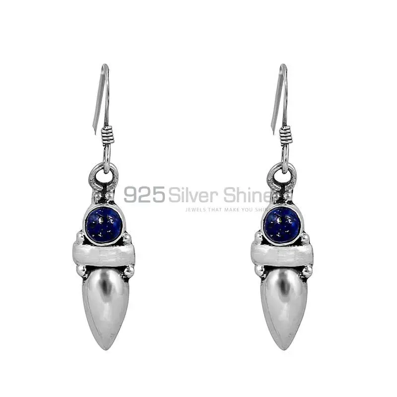 Natural Lapis Lazuli Cabochon Gemstone In 925 Sterling Silver Jewelry 925SE91_1