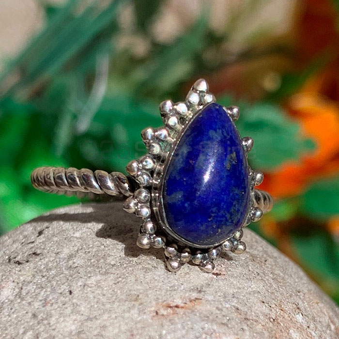 Natural Lapis Lazuli Gemstone Ring In Sterling Silver SSR168_0