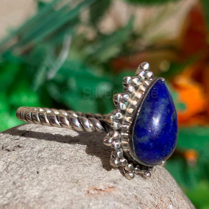 Natural Lapis Lazuli Gemstone Ring In Sterling Silver SSR168_1