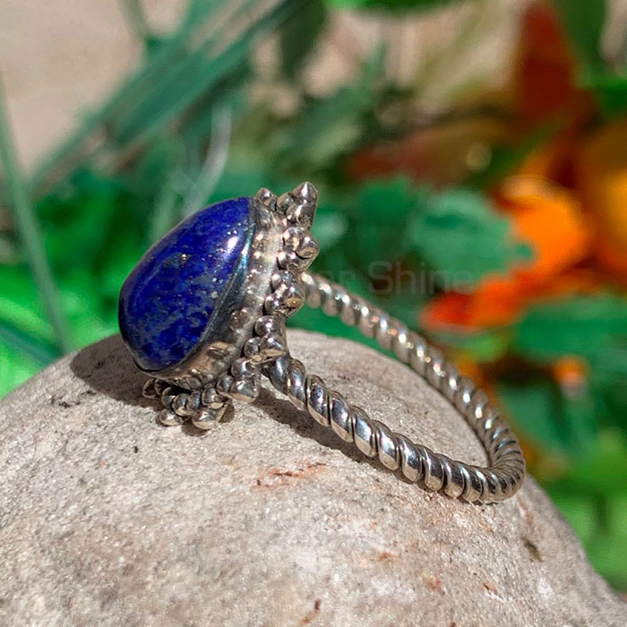 Natural Lapis Lazuli Gemstone Ring In Sterling Silver SSR168_2