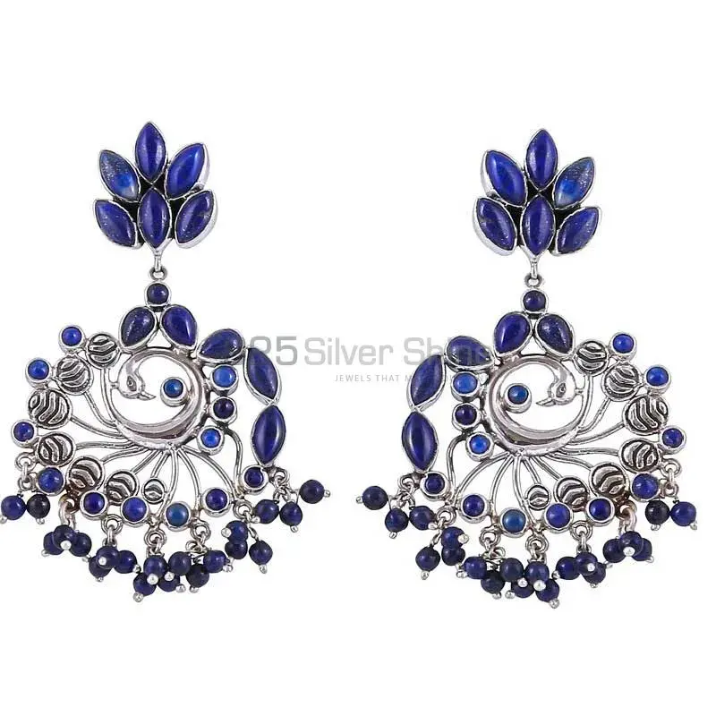 Natural Lapis Lazuli Peacock Earring In 925 Sterling Silver Jewelry 925SE11_0