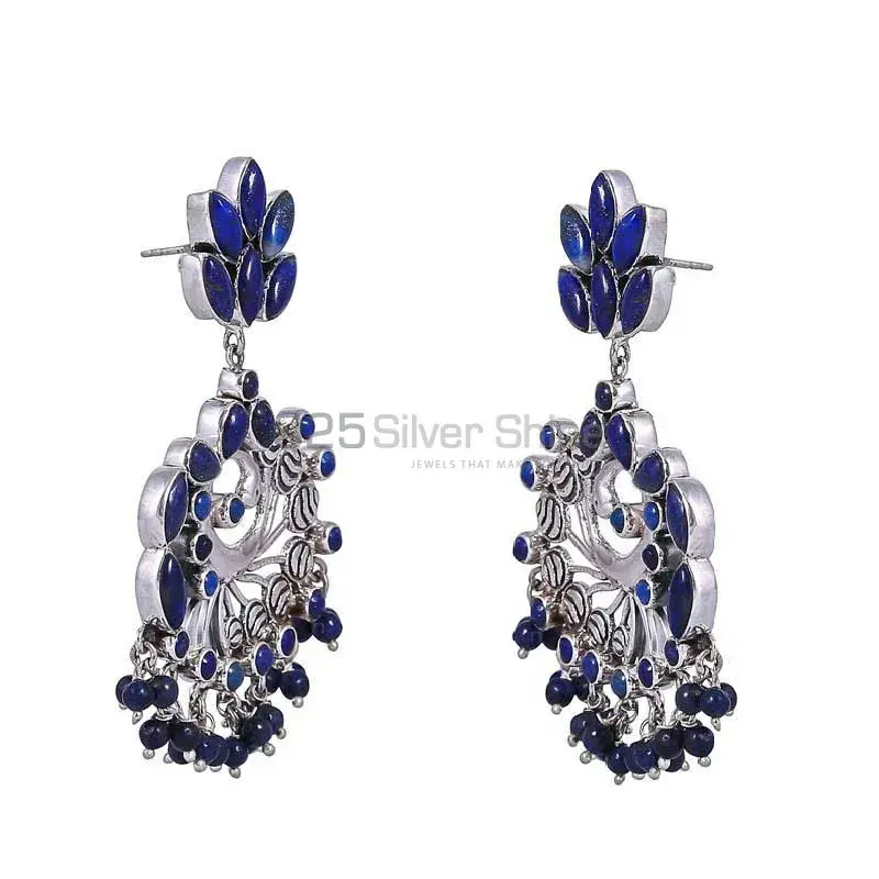 Natural Lapis Lazuli Peacock Earring In 925 Sterling Silver Jewelry 925SE11_1