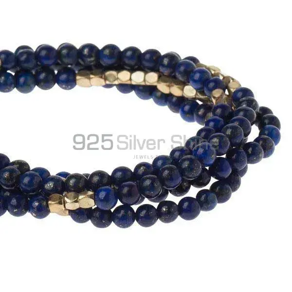 Natural Lapis Lazuli Semi Precious Stone Mala Necklace 925MBC113