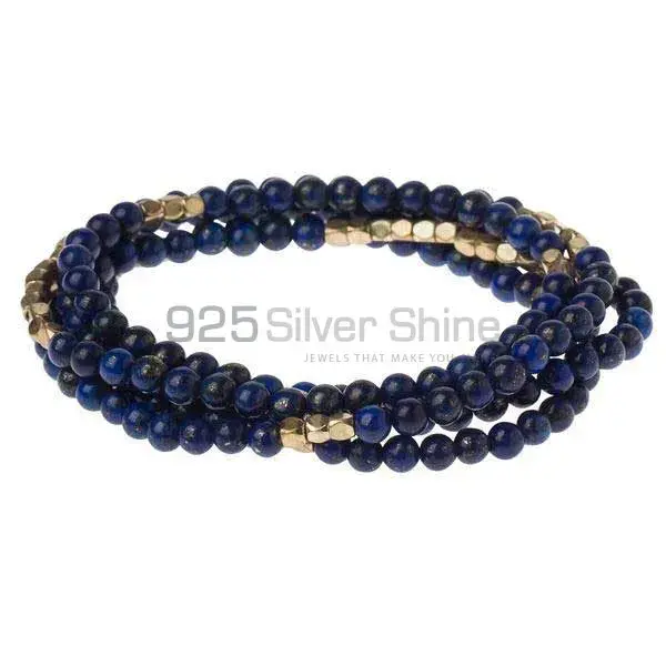 Natural Lapis Lazuli Semi Precious Stone Mala Necklace 925MBC113_0