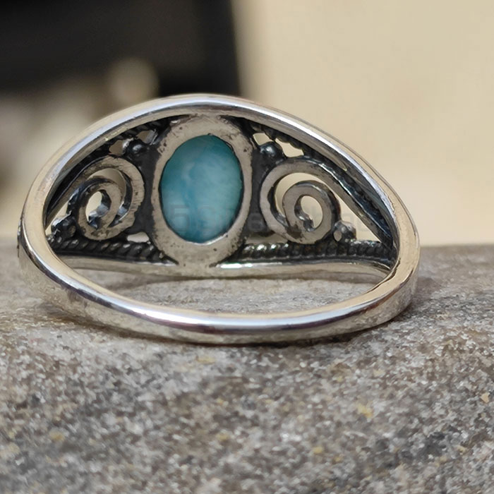 Natural Larimar Antique Look Ring In 925 Sterling Silver SSR81_1