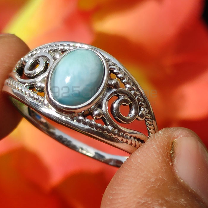 Natural Larimar Antique Look Ring In 925 Sterling Silver SSR81_2