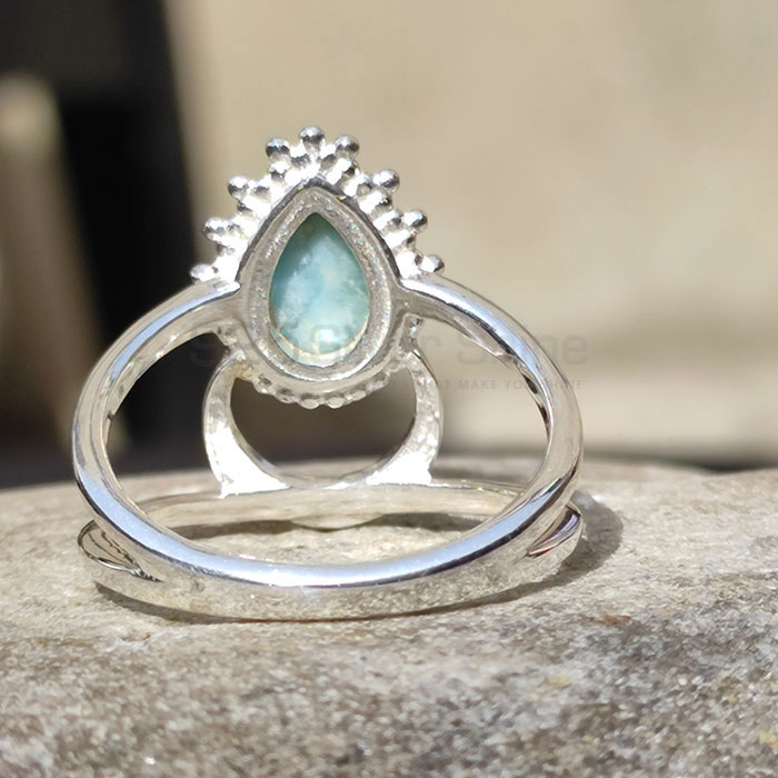 Natural Larimar Moon Shape Ring In Sterling Silver SSR63-2_1