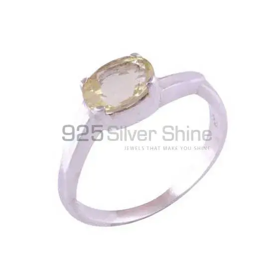 Natural Lemon Quartz Gemstone Rings In 925 Sterling Silver 925SR3435