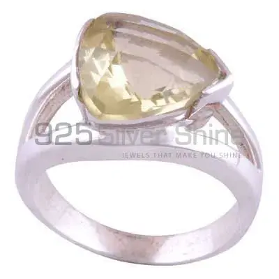 Natural Lemon Quartz Gemstone Rings Manufacturer In 925 Sterling Silver Jewelry 925SR3468