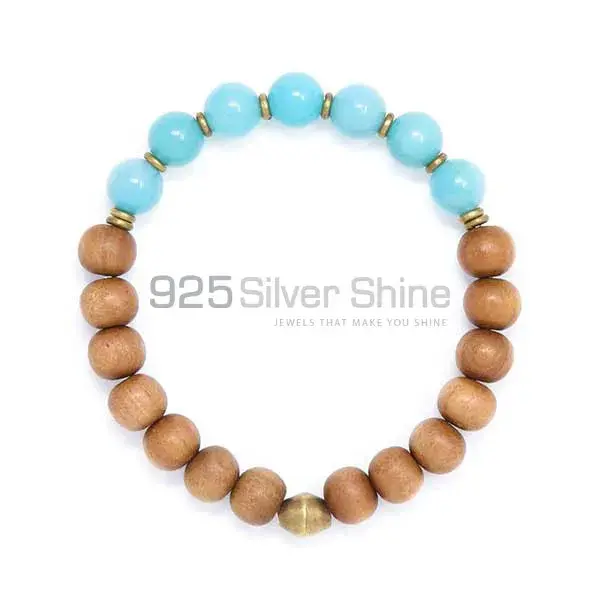 Natural Amazonite Gemstone Beads Bracelets 925BB104