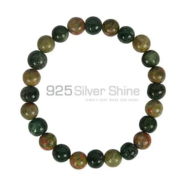 Natural Loose Bloodstone Gemstone Beads Bracelets 925BB141