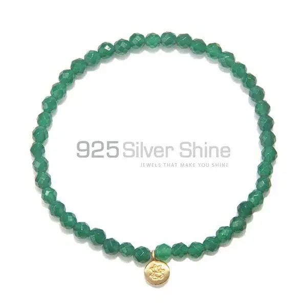 Natural Loose Green Onyx Gemstone Beads Bracelets 925BB164
