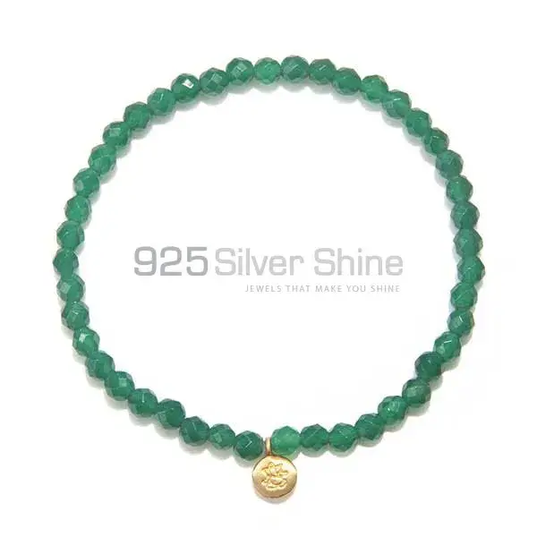 Natural Green Onyx Gemstone Beads Bracelets 925BB164