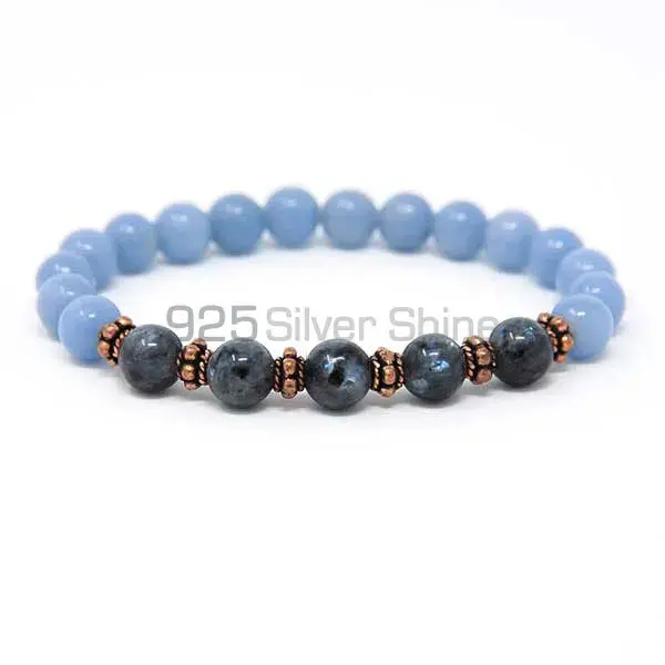 Natural Labradorite Gemstone Beads Bracelets 925BB109