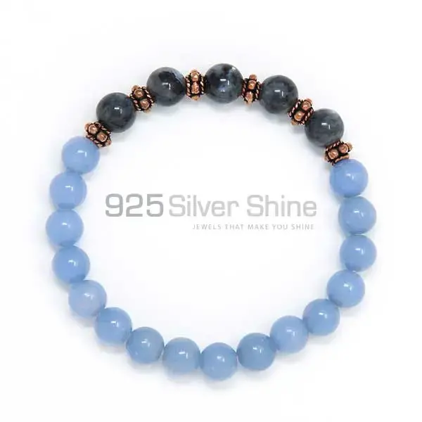 Natural Labradorite Gemstone Beads Bracelets 925BB109_0