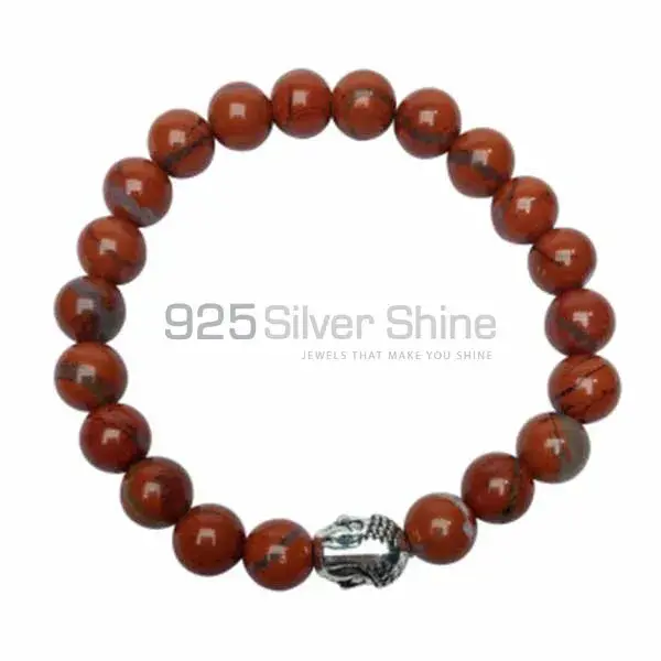 Natural Loose Red Jasper Gemstone Beads Bracelets 925BB197