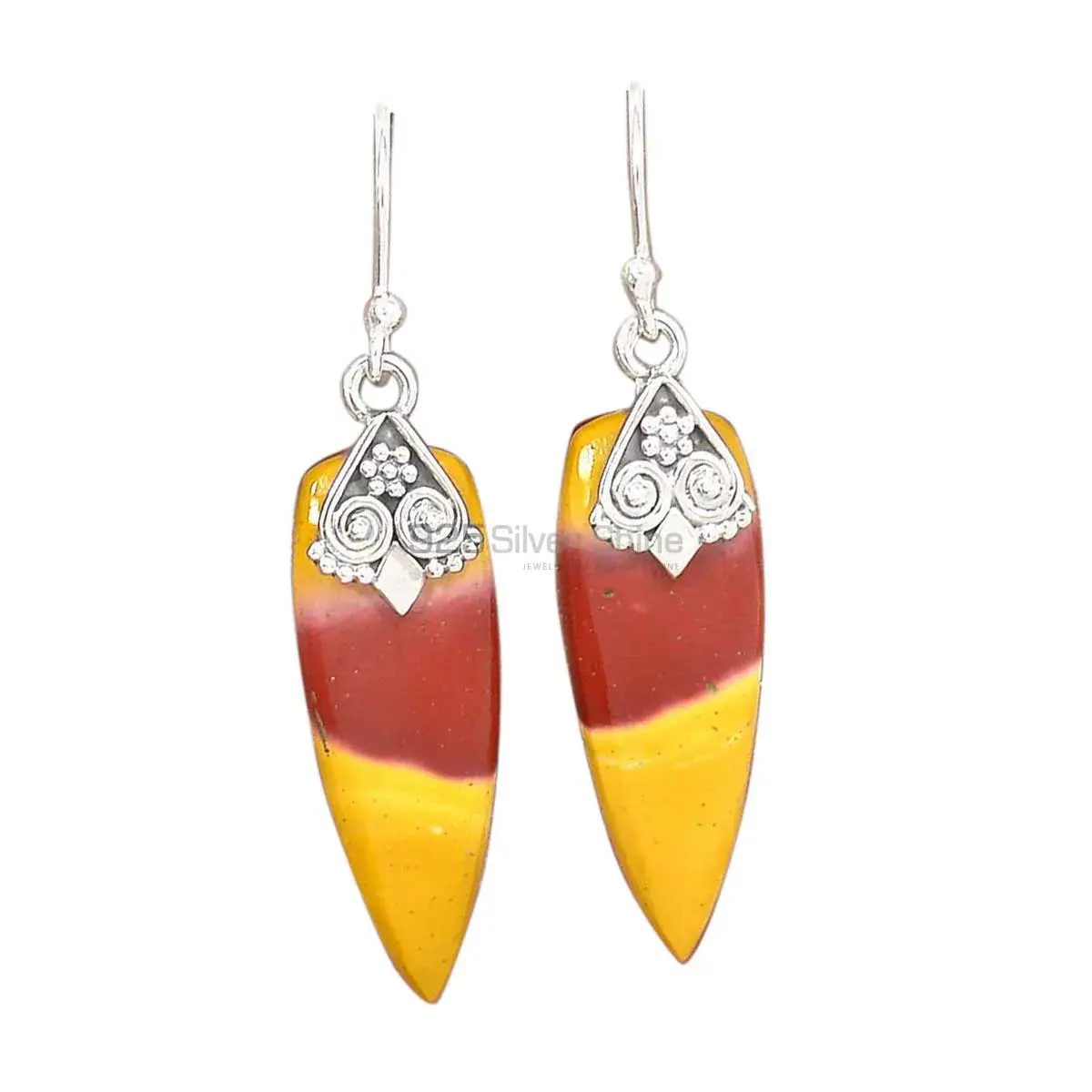 Natural Mookaite Gemstone Earrings In Fine 925 Sterling Silver 925SE2979