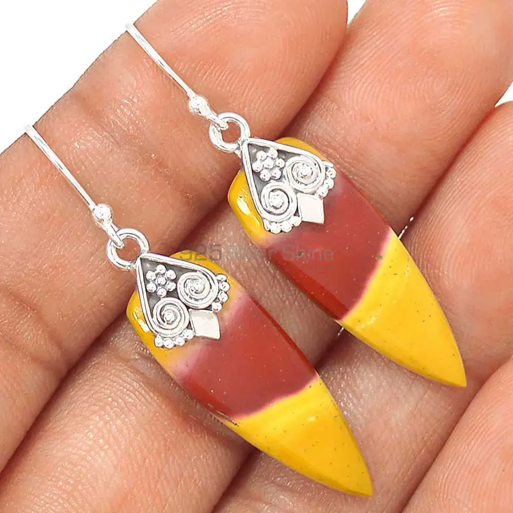 Natural Mookaite Gemstone Earrings In Fine 925 Sterling Silver 925SE2979_0