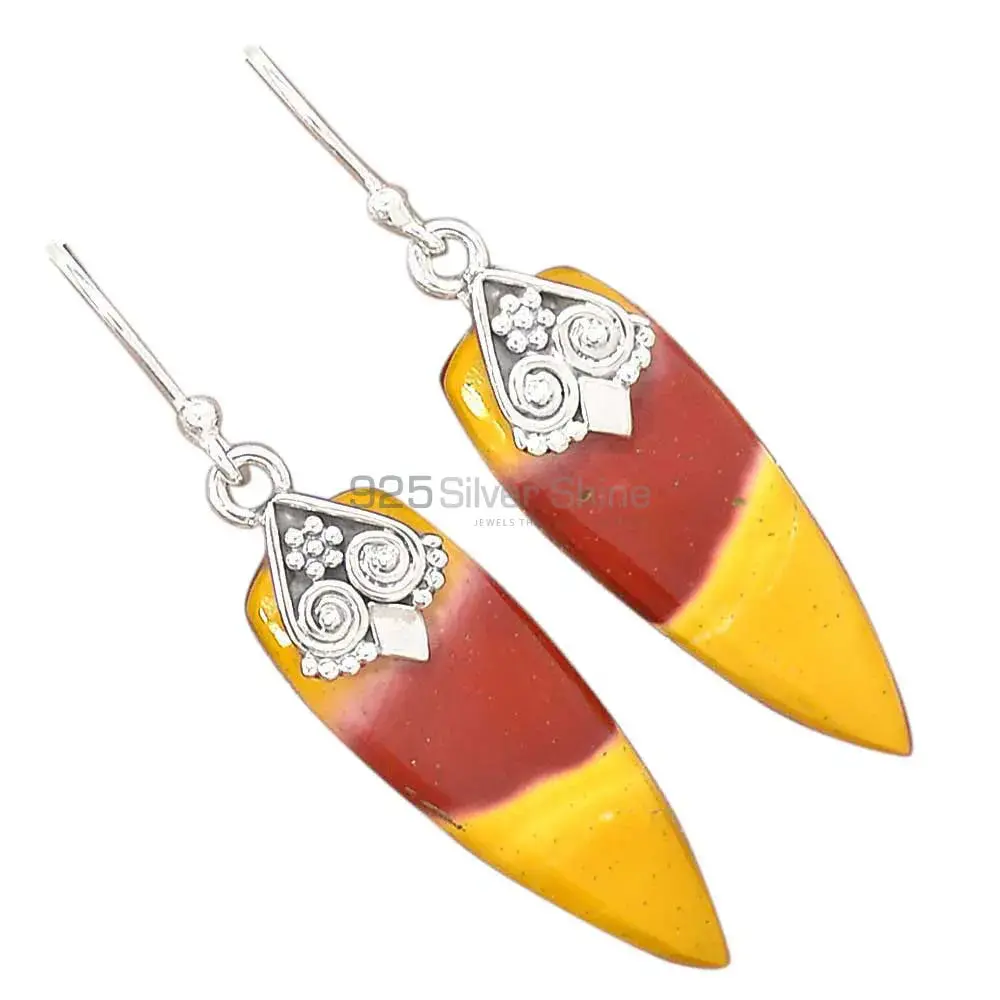 Natural Mookaite Gemstone Earrings In Fine 925 Sterling Silver 925SE2979_1