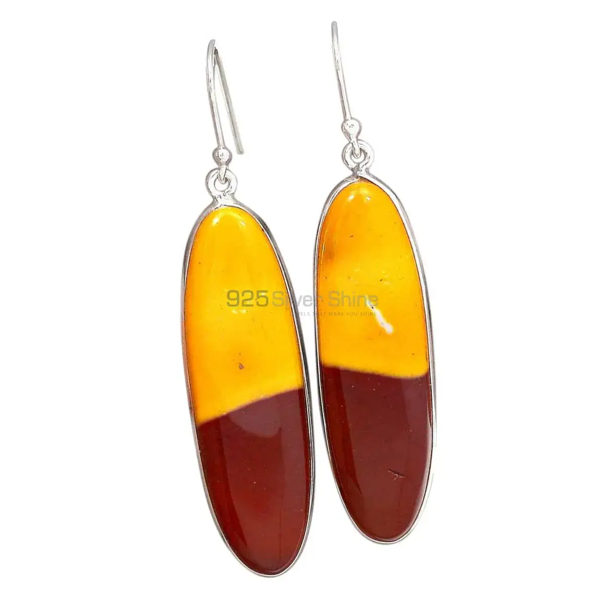 Natural Mookaite Gemstone Earrings Exporters In 925 Sterling Silver Jewelry 925SE2734