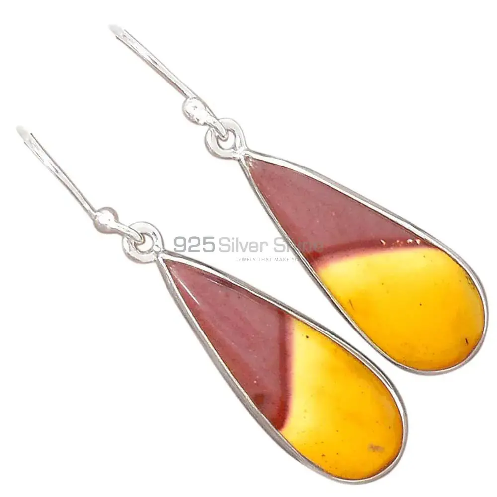 Natural Mookaite Gemstone Earrings Exporters In 925 Sterling Silver Jewelry 925SE2734_0