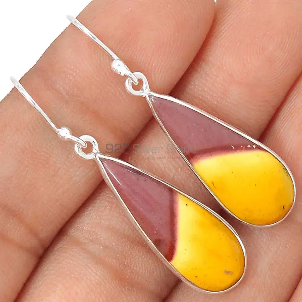 Natural Mookaite Gemstone Earrings Exporters In 925 Sterling Silver Jewelry 925SE2734_1