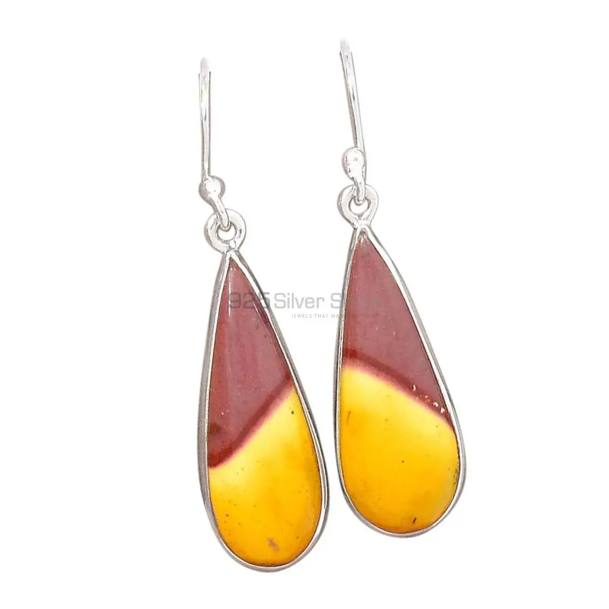 Natural Mookaite Gemstone Earrings Exporters In 925 Sterling Silver Jewelry 925SE2734_2