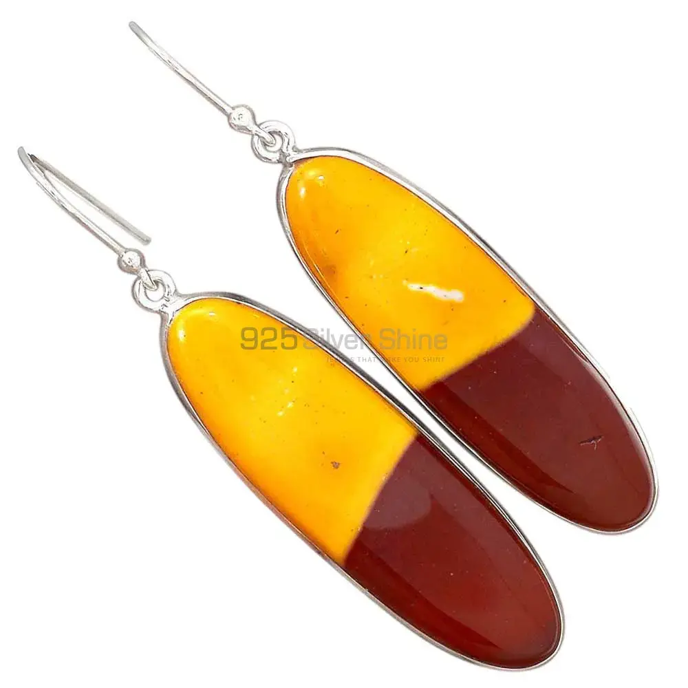 Natural Mookaite Gemstone Earrings Exporters In 925 Sterling Silver Jewelry 925SE2734_3