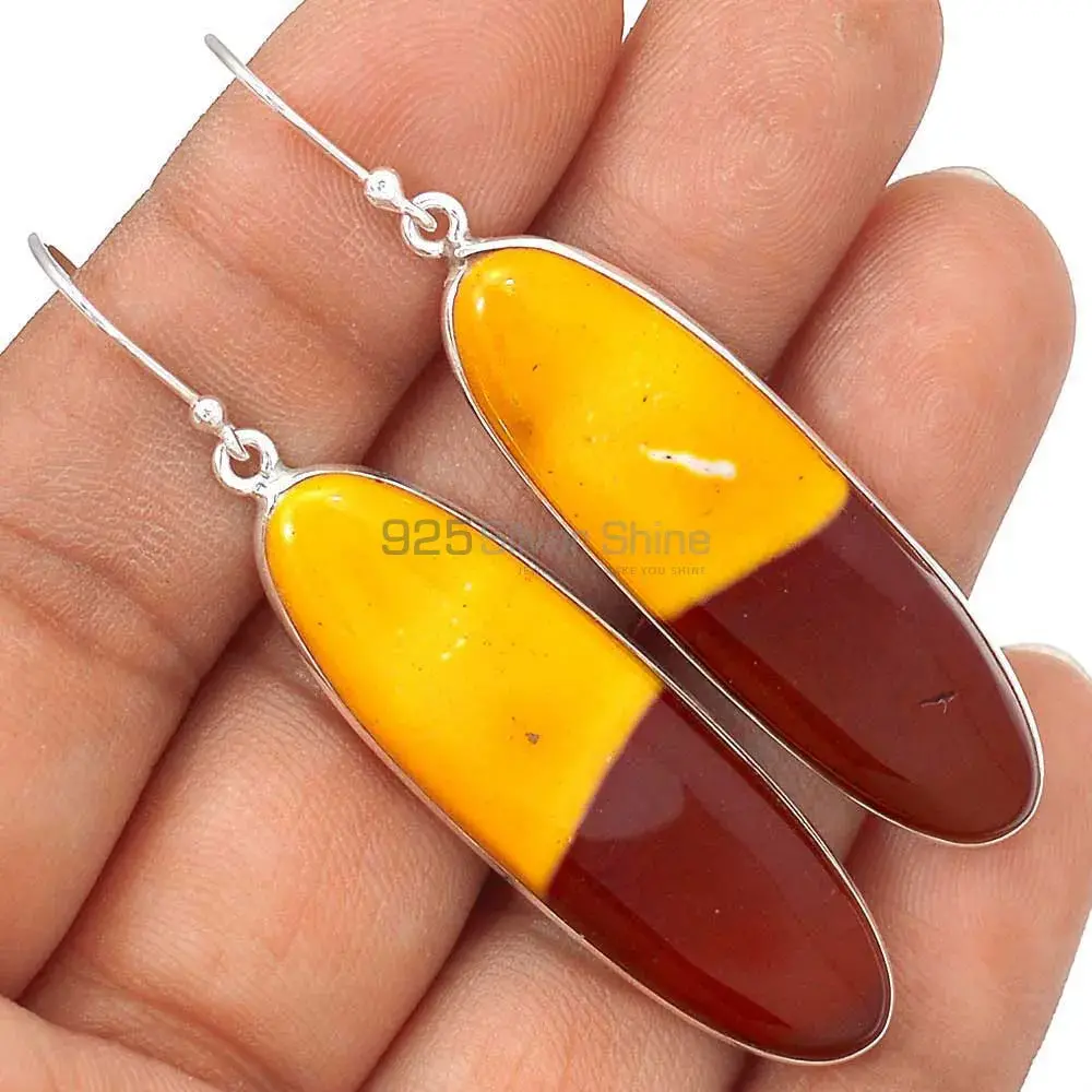 Natural Mookaite Gemstone Earrings Exporters In 925 Sterling Silver Jewelry 925SE2734_4