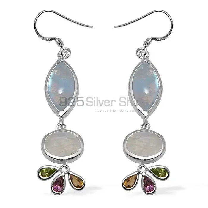 Natural Multi Gemstone Earrings Exporters In 925 Sterling Silver Jewelry 925SE1049