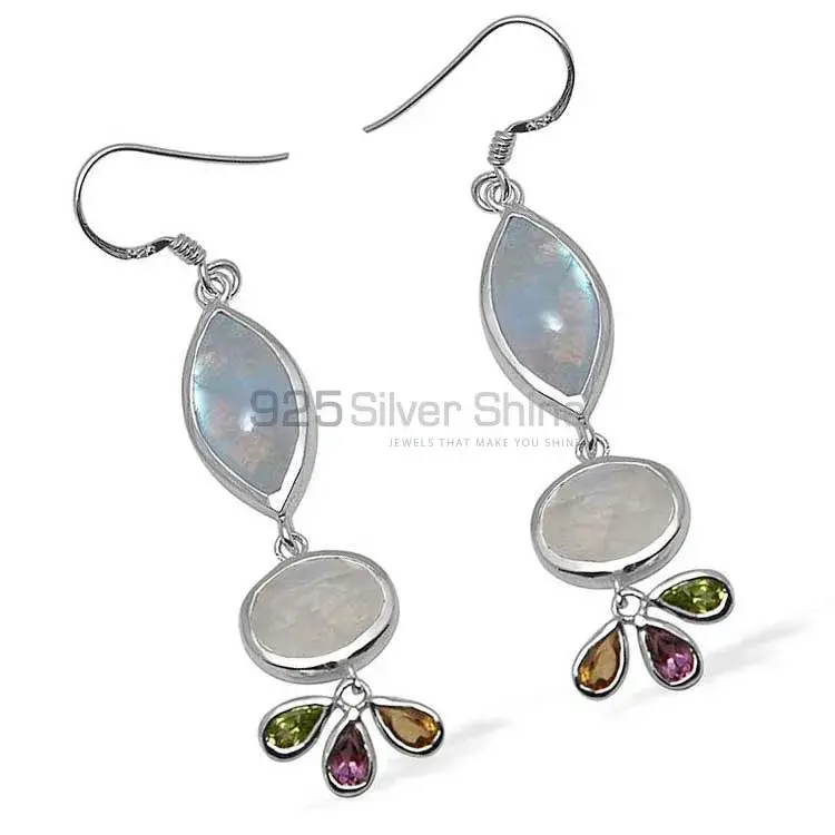 Natural Multi Gemstone Earrings Exporters In 925 Sterling Silver Jewelry 925SE1049_0