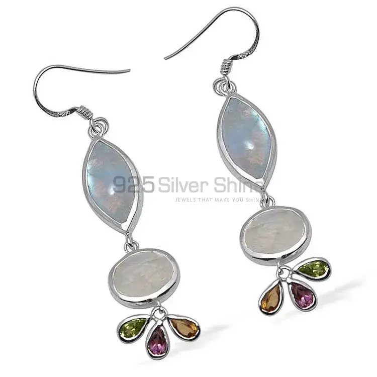 Natural Multi Gemstone Earrings In 925 Sterling Silver Jewelry 925SE1049_1