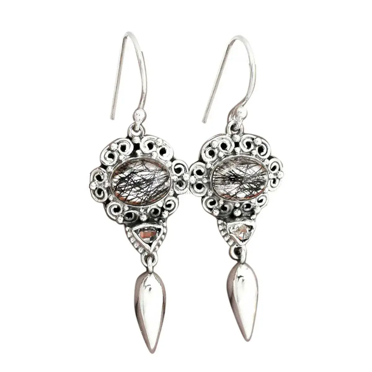 Natural Multi Gemstone Earrings Exporters In 925 Sterling Silver Jewelry 925SE2448