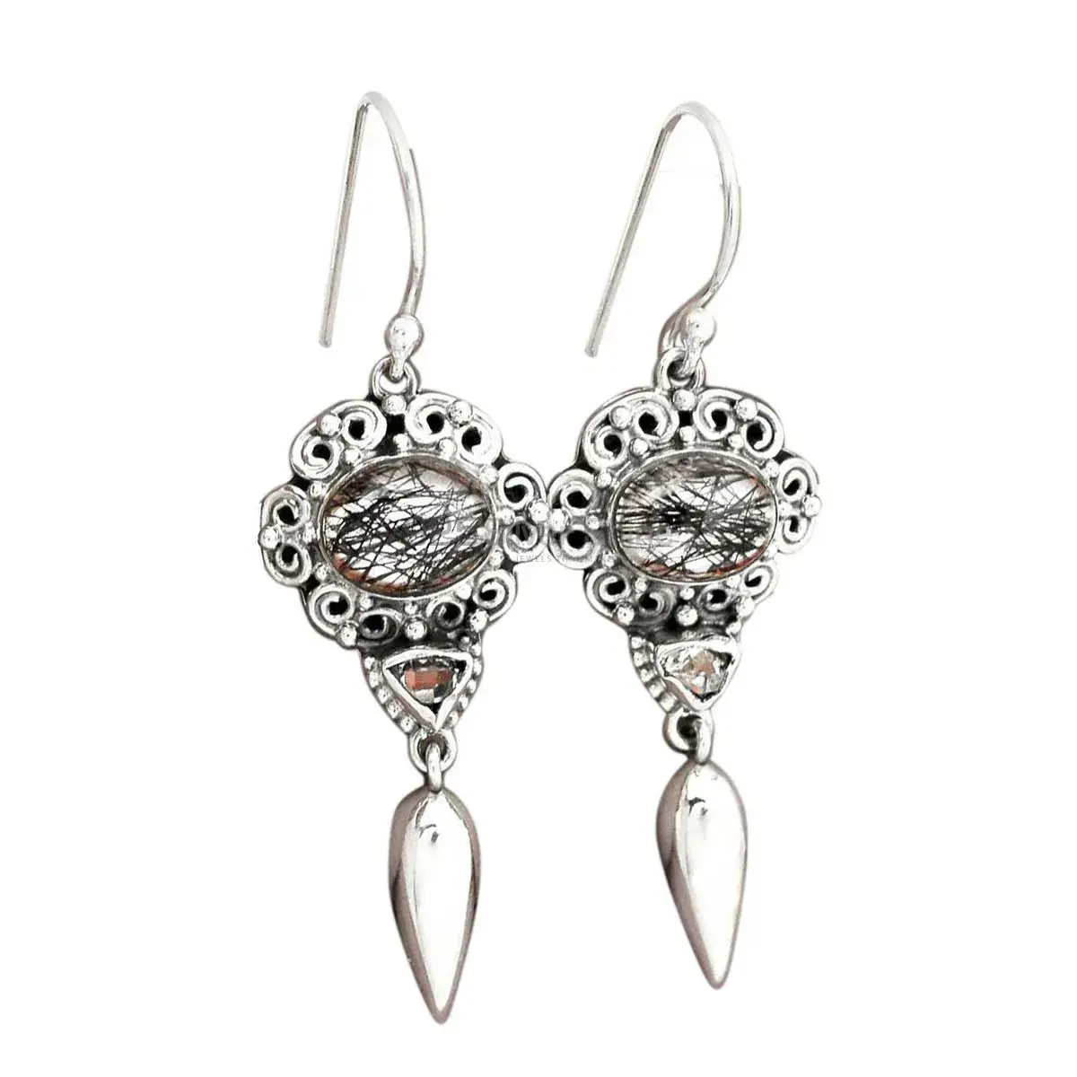 Natural Multi Gemstone Earrings In 925 Sterling Silver Jewelry 925SE2448