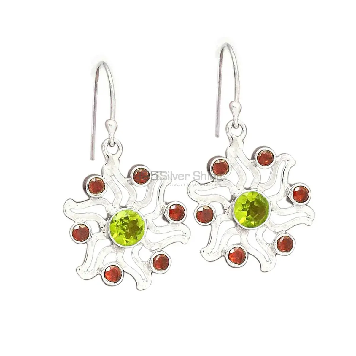 Natural Multi Gemstone Earrings In 925 Sterling Silver 925SE2023