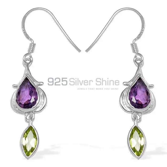 Natural Multi Gemstone Earrings In Solid 925 Silver 925SE1101