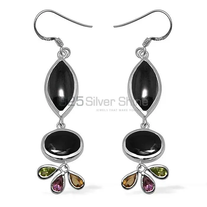 Natural Multi Gemstone Earrings Manufacturer In 925 Sterling Silver Jewelry 925SE1052