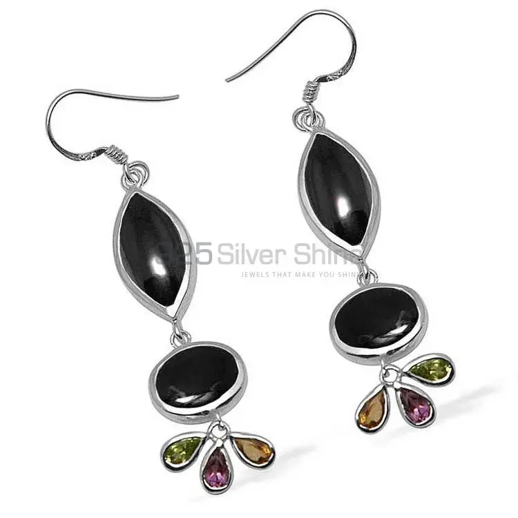 Natural Multi Gemstone Earrings Manufacturer In 925 Sterling Silver Jewelry 925SE1052_0
