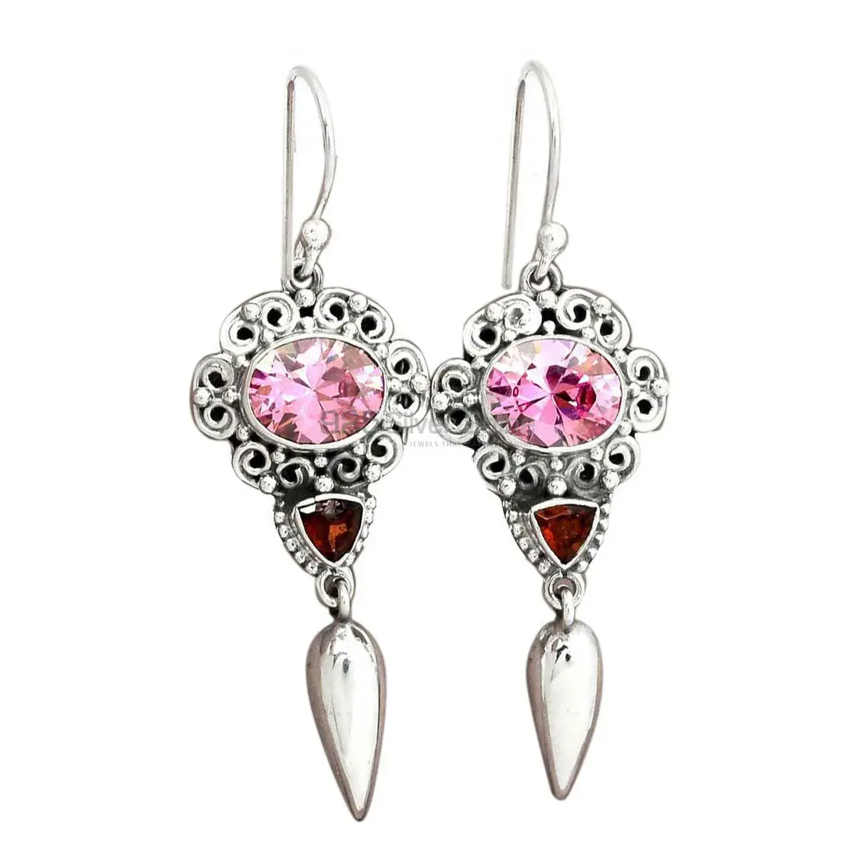 Natural Multi Gemstone Earrings Manufacturer In 925 Sterling Silver Jewelry 925SE2451