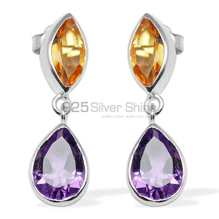 Natural Multi Gemstone Earrings Suppliers In 925 Sterling Silver Jewelry 925SE1125
