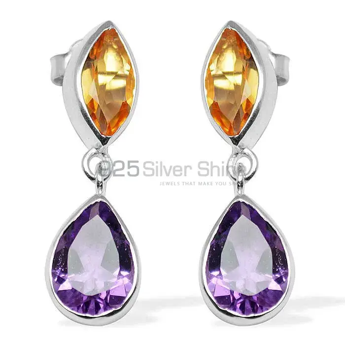 Natural Multi Gemstone Earrings In 925 Sterling Silver Jewelry 925SE1125_0