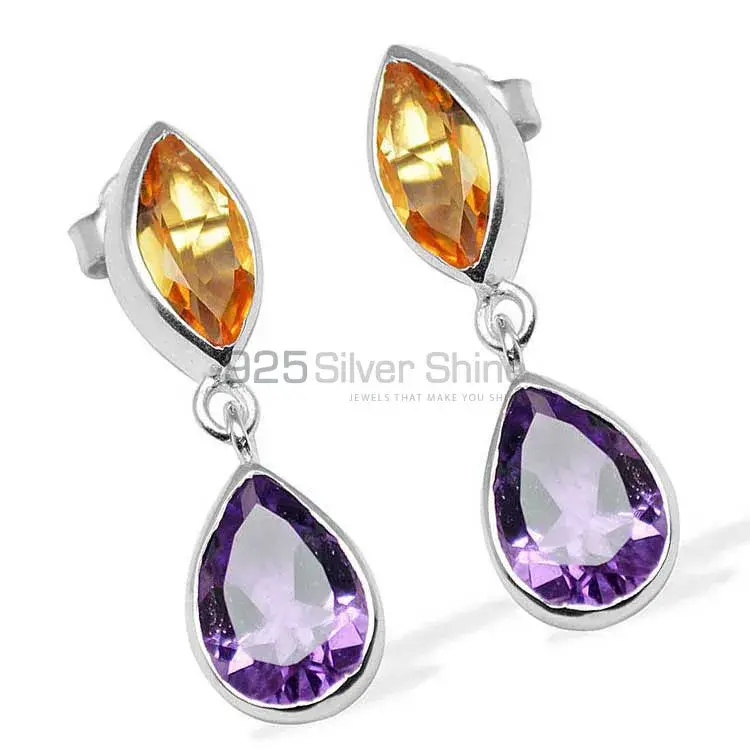 Natural Multi Gemstone Earrings Suppliers In 925 Sterling Silver Jewelry 925SE1125_0