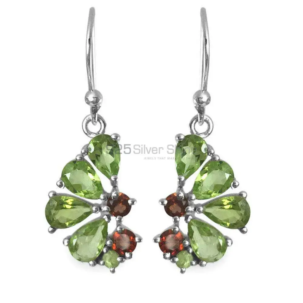 Natural Multi Gemstone Earrings Suppliers In 925 Sterling Silver Jewelry 925SE1353