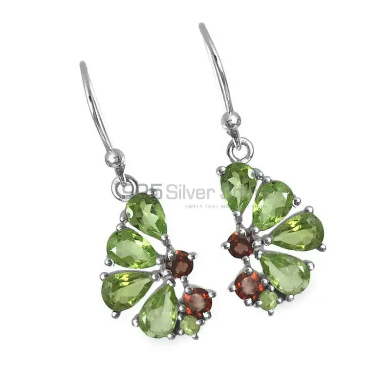 Natural Multi Gemstone Earrings Suppliers In 925 Sterling Silver Jewelry 925SE1353_0