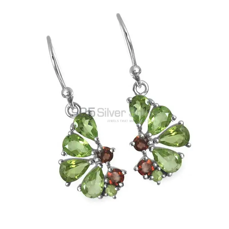 Natural Multi Gemstone Earrings In 925 Sterling Silver Jewelry 925SE1353_1